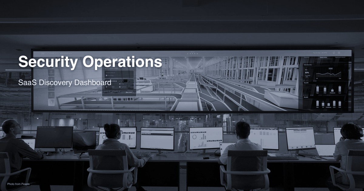 Security operations center with SaaS discovery dashboard