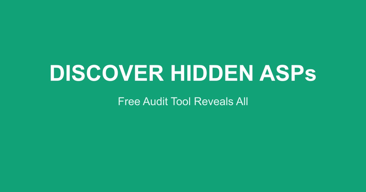 Security audit dashboard showing ASP discoveries